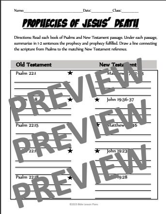 Good Friday Printable, Easter Bible Study, Prophecies of Jesus Study ...