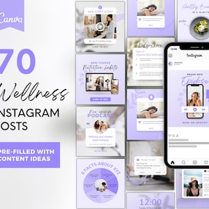 Wellness Instagram Posts | Wellness Coach Instagram Engagement | Health Coach Instagram Templates | Instagram Canva Template
