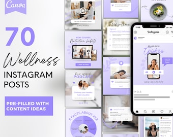 Wellness Instagram Post Templates | Health Coach Canva Design (70)