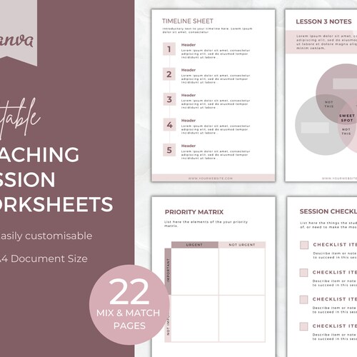 Coaching Worksheet Template Course Workbook Editable Etsy Australia