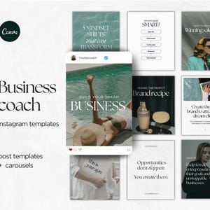 Business Coach Instagram Templates | Entrepreneur Coach Instagram Canva Templates | Social Media Pack Business Coach