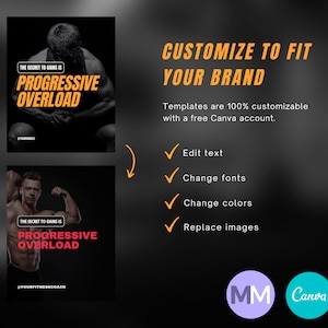 Fitness Coach Instagram Carousel Templates, Nutrition & Muscle Gain, Personal Trainer Templates Canva image 8