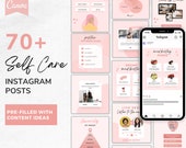 Self Care Instagram Templates | Wellness Coach Canva Posts (Digital Download)