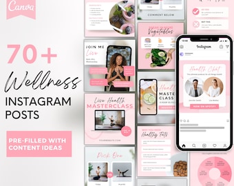 Wellness Instagram Post Templates | Health Coach Canva Designs