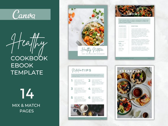 Canva Cookbook Template | Nutrition eBook, Recipe Page (Digital Download)