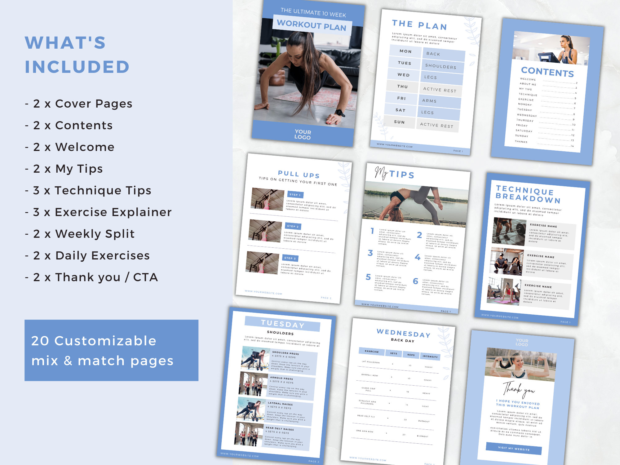 Fitness Ebook Template Workout Plan Ebook Template Fitness - Etsy
