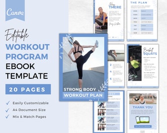 Fitness eBook Vorlage | Workout Plan Canva Guide (Digitaler Download)