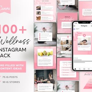 Wellness Instagram Templates Pack | Health Instagram Engagement Templates | Instagram Stories | Instagram Post Canva Templates