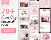 74 Coaching Instagram Post Templates | Business & Mindset Coaches (Canva)