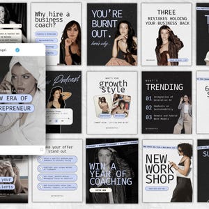 Instagram-sjablonen voor coaching | Paarse en zwarte socialmediaberichten (canva)