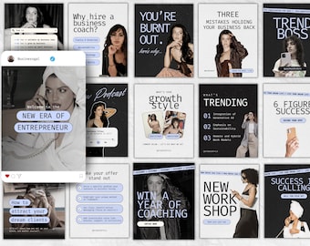 Coaching Instagram Templates | Purple & Black Social Media Posts (Canva)