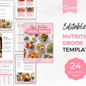 Nutrition eBook Template Canva | Fitness Meal Plan eBook | Nutrition Fitness Template | Nutrition Recipe eBook Canva Template