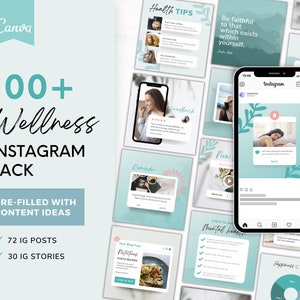 Wellness Instagram Template Pack, Nutrition Instagram Templates, Health Coach Templates, Wellness Coach Posts