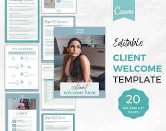 Fitness Client Welcome Canva Template | Client Onboarding Pack Template | Fitness Canva eBook