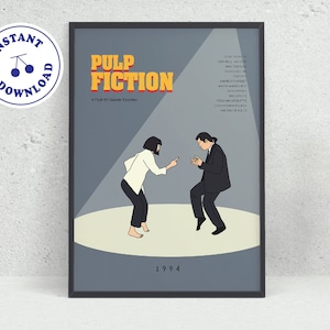 Pulp fiction movie poster | Quentin Tarantino | alternative film poster - minimalist movie poster