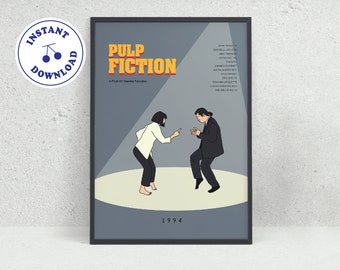 Pulp fiction movie poster | Quentin Tarantino | alternative film poster - minimalist movie poster