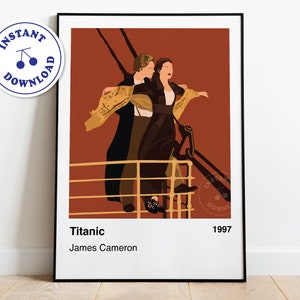 Titanic movie poster | Film art, Minimalist, Alternative poster, Digital Download, Wall art, Home Decor