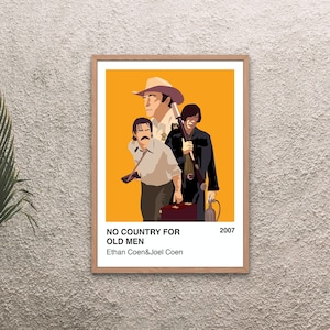 Nessun paese per vecchi / poster d'arte, poster di film minimale, collezione di mania di film, poster e cartoline d'arte stampabili, decorazioni per la casa