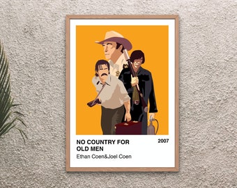 No country for old men | art poster, minimal movie poster, movie mania collection, printable art poster&card, home Decor