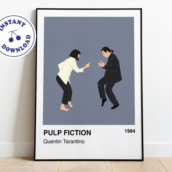 Pulp Fiction minimalist poster | Quentin Tarantino film - alternative film poster - instant download
