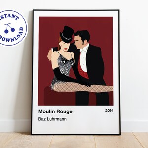 Moulin Rouge movie poster | Baz Luhrmann film - alternative movie poster - minimalist - digital download