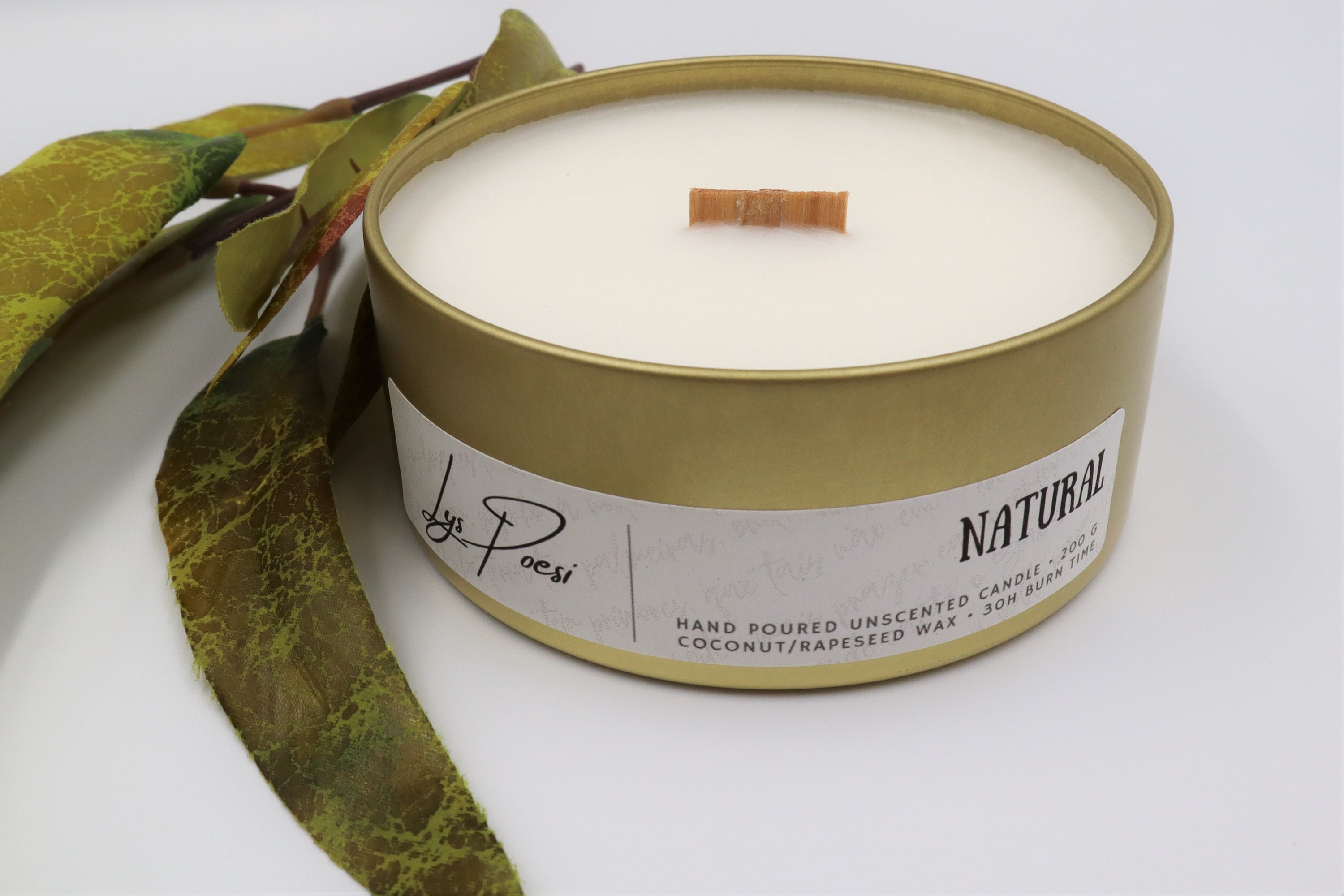 Natural Candle Unscented Candle Vegan Candle Etsy