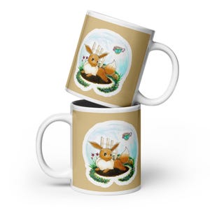 A Curious Encounter White glossy mug
