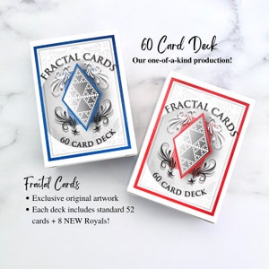 Baralho especial de cartas com duas novas cartas originais por naipe - PRINCESA e DUQUE - 60 cartas do tamanho de pôquer, marca de cartas fractal