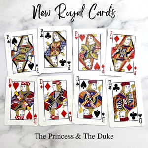 Baraja especial de naipes con dos cartas de cara originales NUEVAS por palo - PRINCESS y DUKE - 60 cartas de tamaño póker, marca de cartas fractales