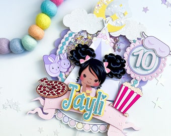 Slumber party cake topper|Pajama party cake topper|Sleepover cake topper