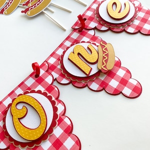 One hot Diggity dog high chair banner|Weenie bit older high chair banner|Hot Diggity dog theme