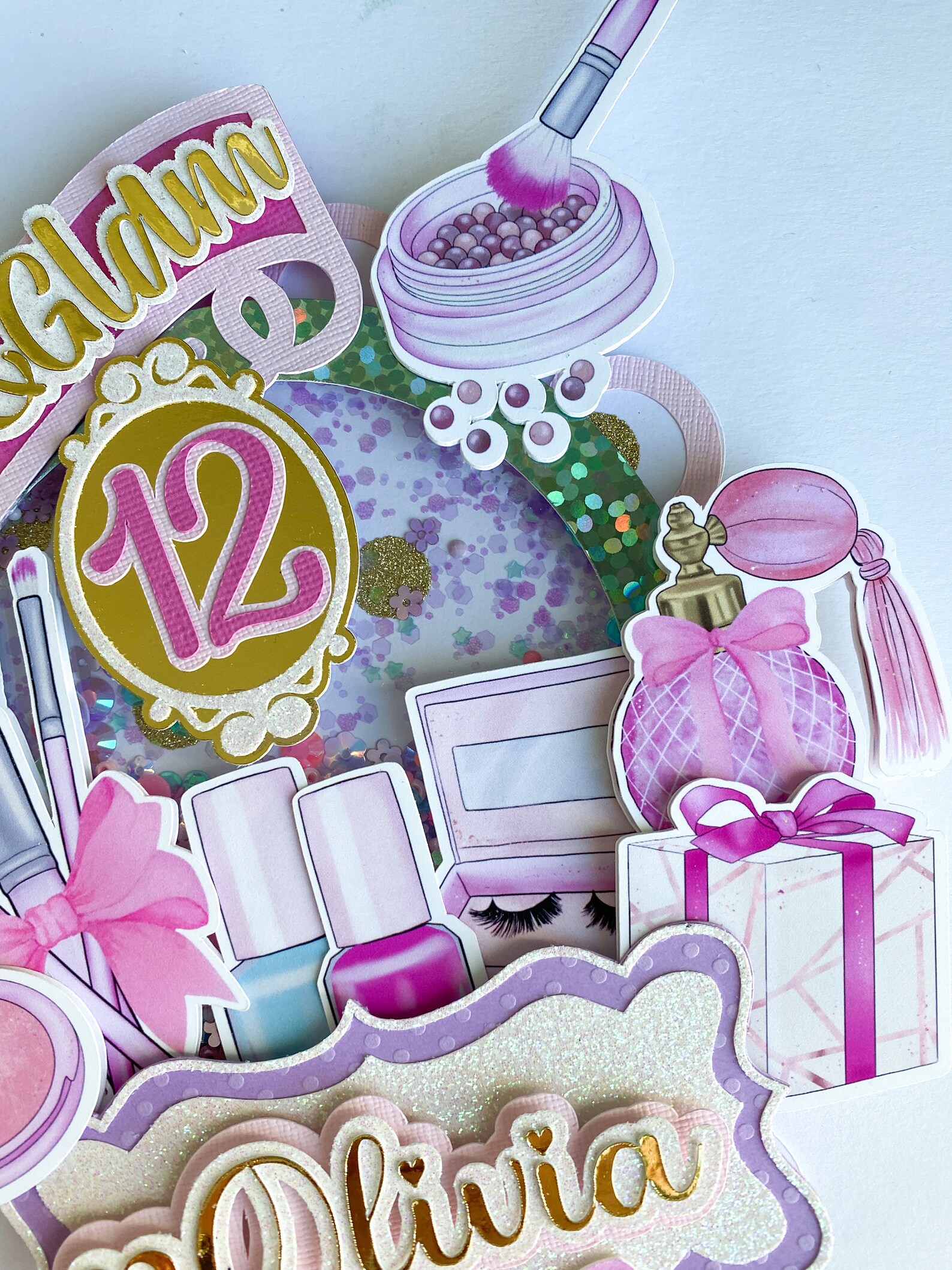 Makeup Cake Topper Glitz and Glam Cake Topperpamper Party - Etsy