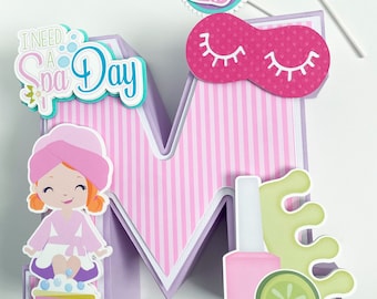 Spa Party Letter Decoration – 3D Custom Letter – Spa Birthday Party Centerpiece – Girls Spa Day Party Favor – Personalized Table Decor
