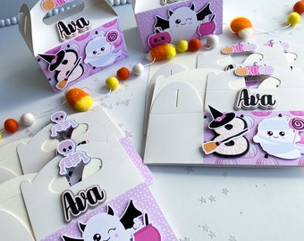 Halloween party favor boxes|Cute ghost Birthday Boxes|Pink Halloween treat boxes|Girls halloween  candy boxes|Pink Halloween favor boxes