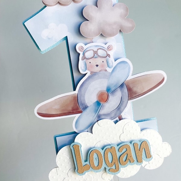 Time flies smash Cake topper|Time Flies Birthday Decorations|Aviation theme birthday|Airplane Cake Topper