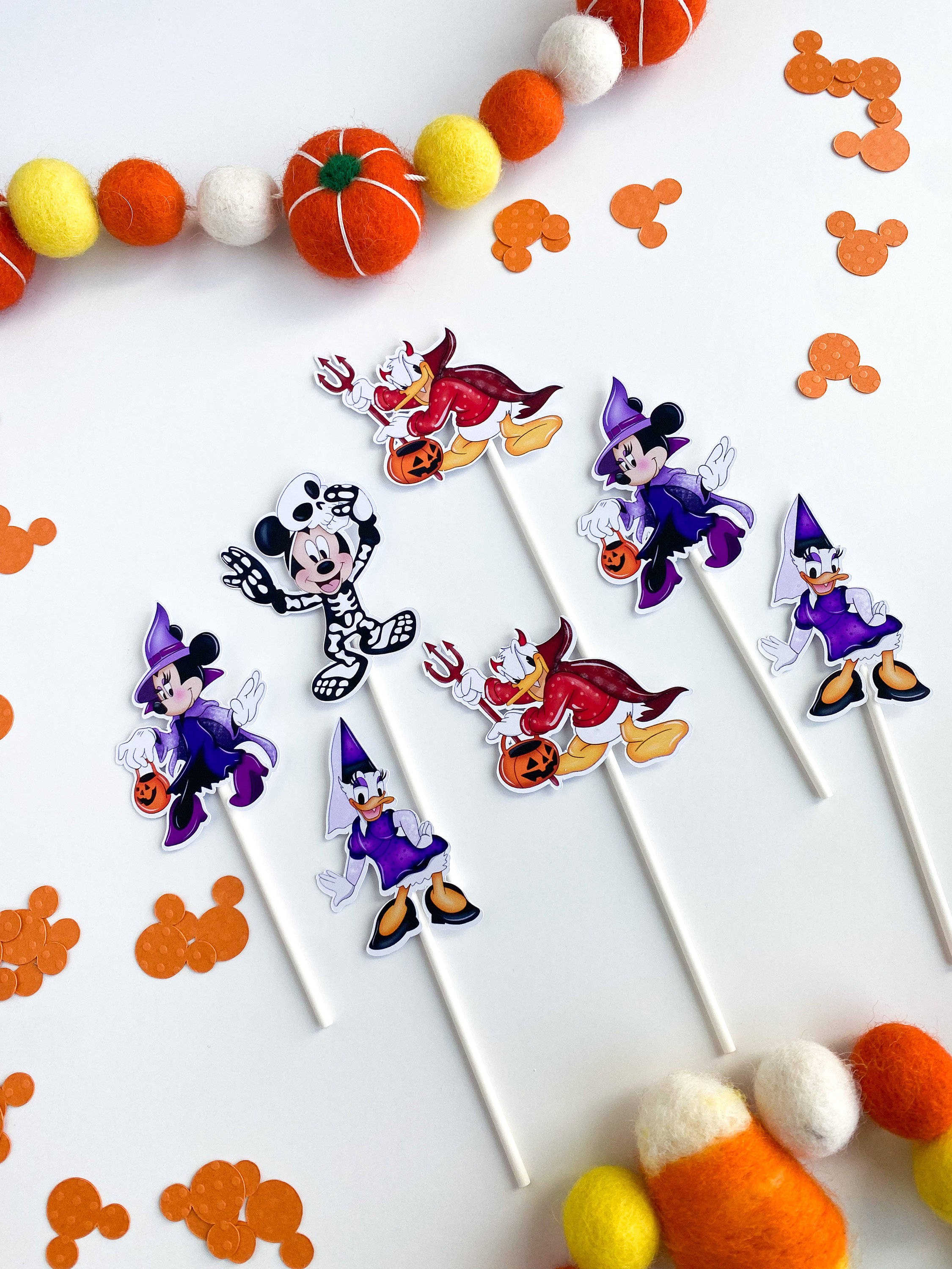 Halloween Mickey & friends Cupcake Toppers| Halloween Mickey Mouse Birthday