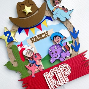 Dino Ranch Cake Topper|Dino Ranch|Dino Ranch Birthday Decorations|Dino Ranch Centerpiece|Dinosaur Party|DInosaur Cake Topper