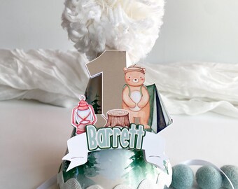 One happy camper birthday hat| One happy camper theme|Camping first birthday decor|One happy camper first birthday hat