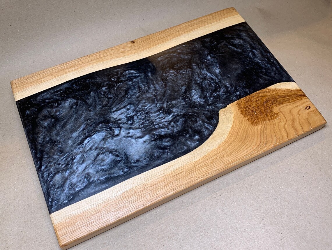 Personalised large cutting board from resin epoxy and wood Etsy