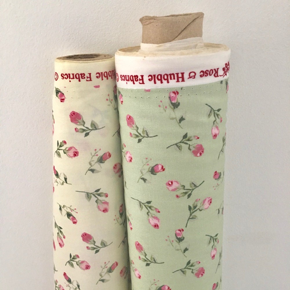 Cotton Rosebud Fabric Rose and Hubble Cotton Popeline. Etsy