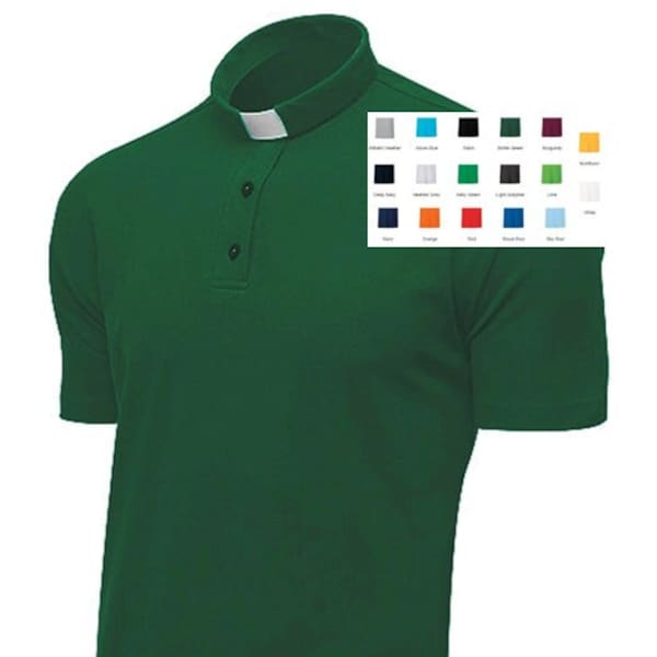 Men’s Luxury Cotton - Tab Collar Clerical shirt / Summer Style - Premium 100% Cotton - 17 colours