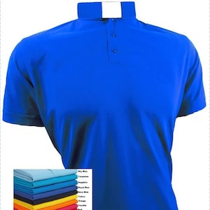 Big and Tall Tab Collar Clerical Shirt / Outsize Clergy shirt Polo Style in 5xl, 6xl, 7xl and 8xl