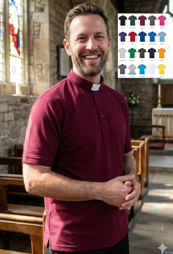 Men's Clergy Polo Shirt – Superwash Cotton Blend, Comfort Fit, 20 Colors