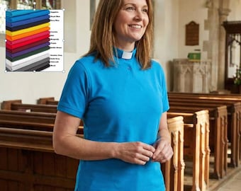 Ladies Clerical Shirt, modern style, Superwash Fabric Comfort-Fit (12 Colours)