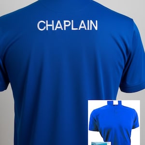 Men’s CHAPLAIN Clerical shirt / Clergy shirt Polo Style (Embroidered on Back) - 17 colours