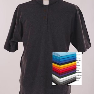 Big and Tall Clerical shirt / Outsize Clergy shirt Polo Style in 5xl - 6xl - 7xl