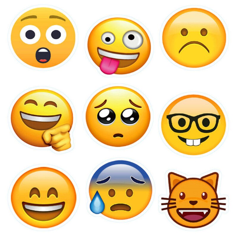 8 Emoji Stickers Laptop Sticker Planner Sticker Vinyl Decal Etsy