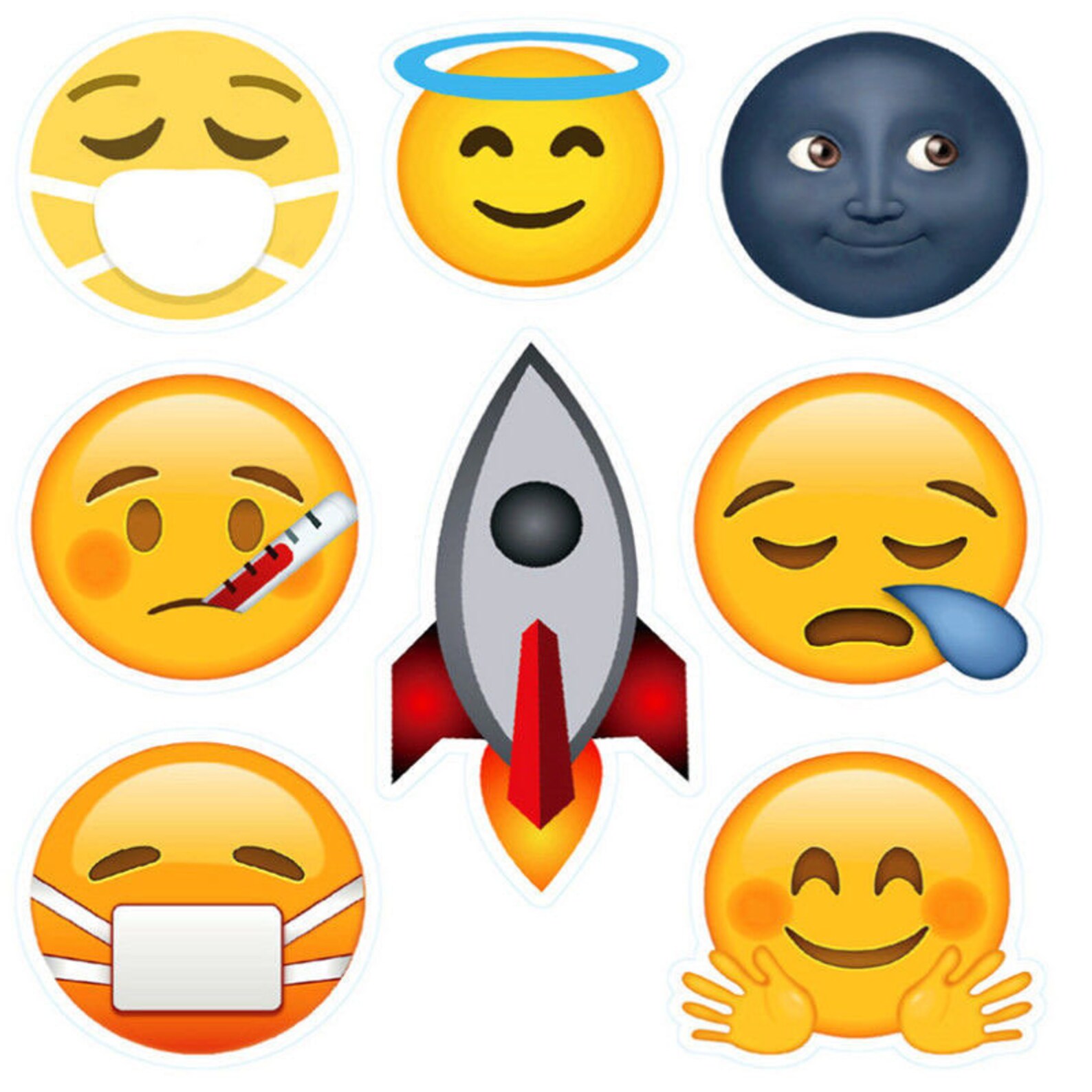 8 Emoji Stickers Laptop Sticker Planner Sticker Vinyl Decal Etsy