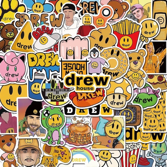 5 Justin Bieber Drew Vinyl Stickers for Water Bottles Laptop