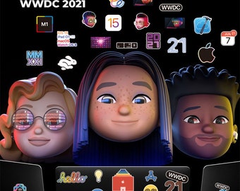 5 "Apple 2021 WWDC" macbook Stickers, laptop sticker, planner sticker, Decal